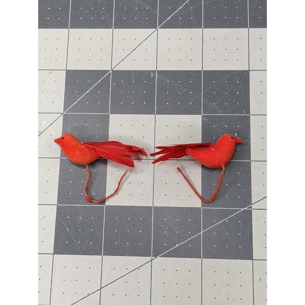 Red Bird Ornament‎ Figure Lot and Cute Box